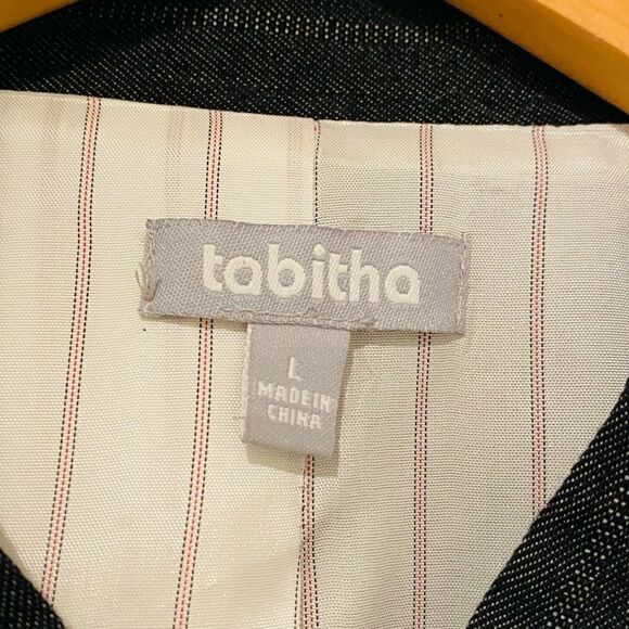 Tabitha Peplum Pinstripe Short Blazer Size Large - Picture 4 of 5